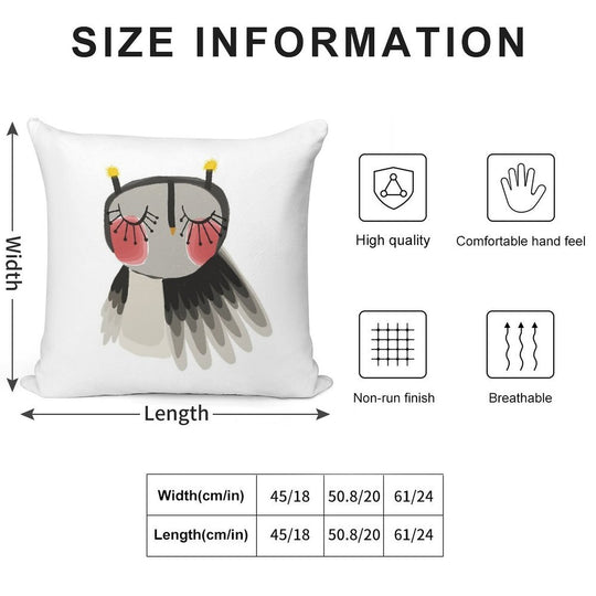 Rosy Cheeks Owl Soft Multiple Sizes Throw Pillow