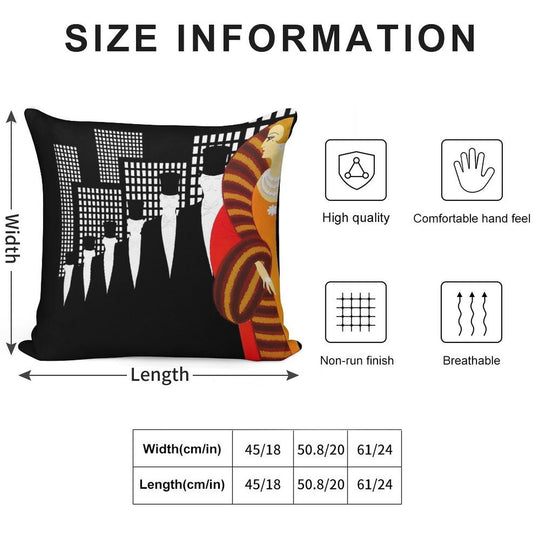 Sophisticated Art Deco Cosmopolitan Fashion Art Soft Reinforced Edging Throw Pillow