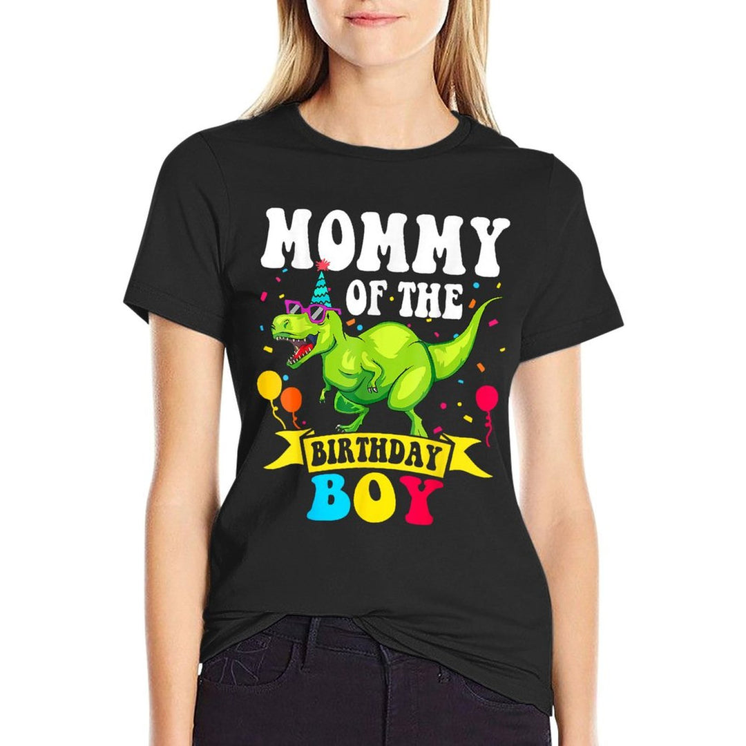 Mommy of The Birthday Boy T-Rex RAWR Dinosaur Birthday Boy  Stretchy T-Shirt