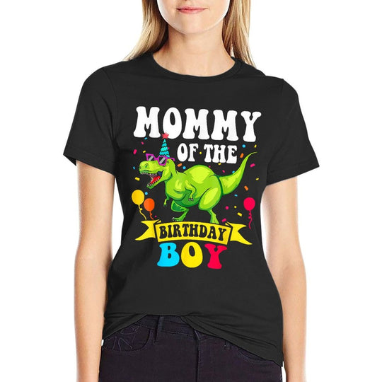 Mommy of The Birthday Boy T-Rex RAWR Dinosaur Birthday Boy  Stretchy T-Shirt