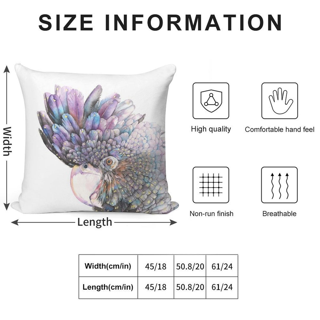 Black Cockatoo Soft Skin-Friendly Throw Pillow