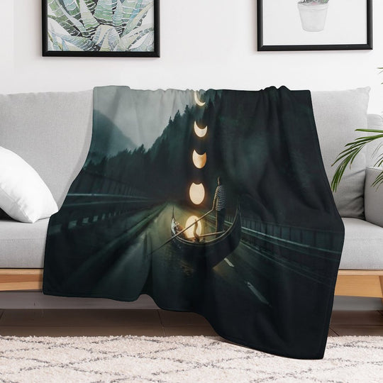 Moon Ride Compact Throw Blanket