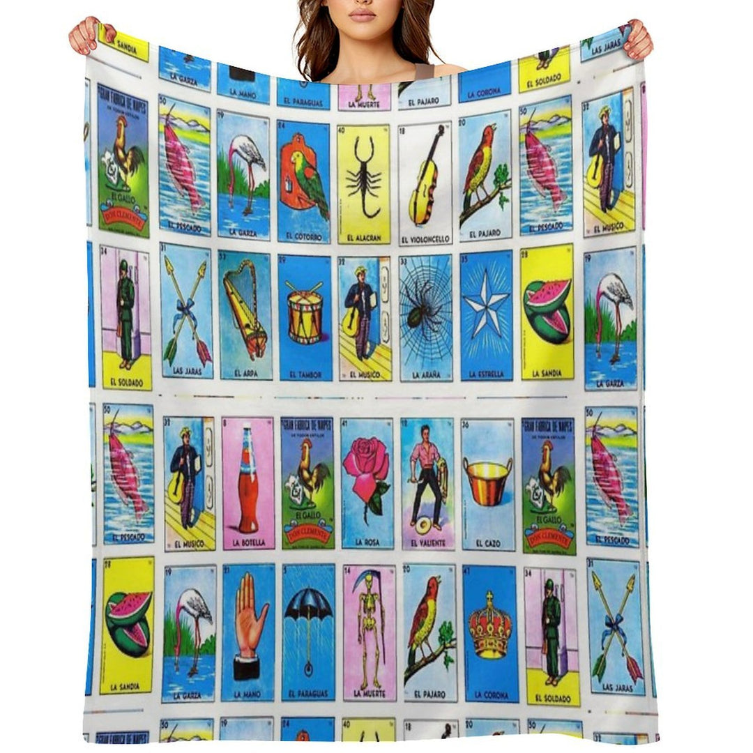 Lottery  Mexican Bingo Wrinkle-free Throw Blanket