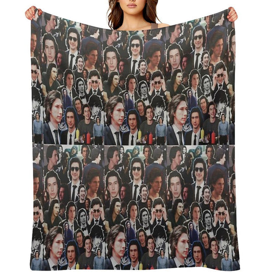 Assorted Adam Driver Collage Eco-conscious Throw Blanket