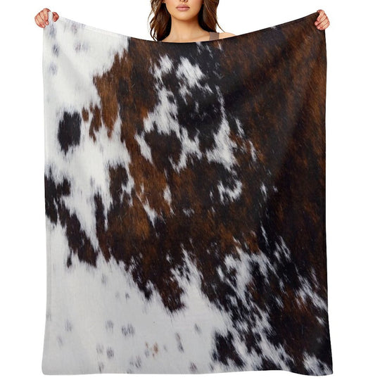 Wanderlust Cow Art Machine-washable Throw Blanket