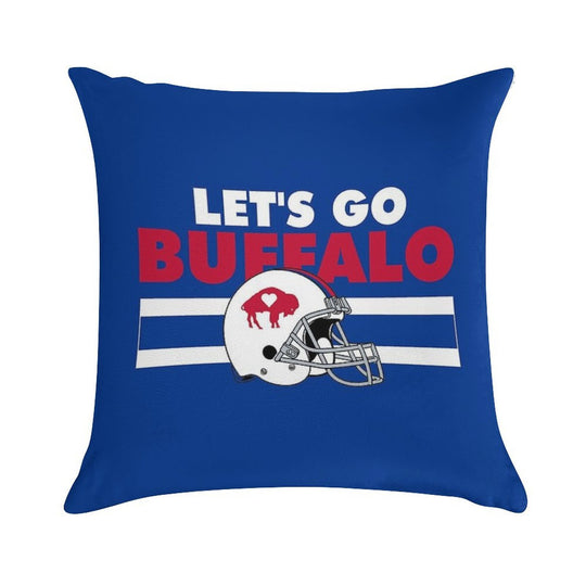 Let's Go Buffalove Soft Reinforced Edging Throw Pillow