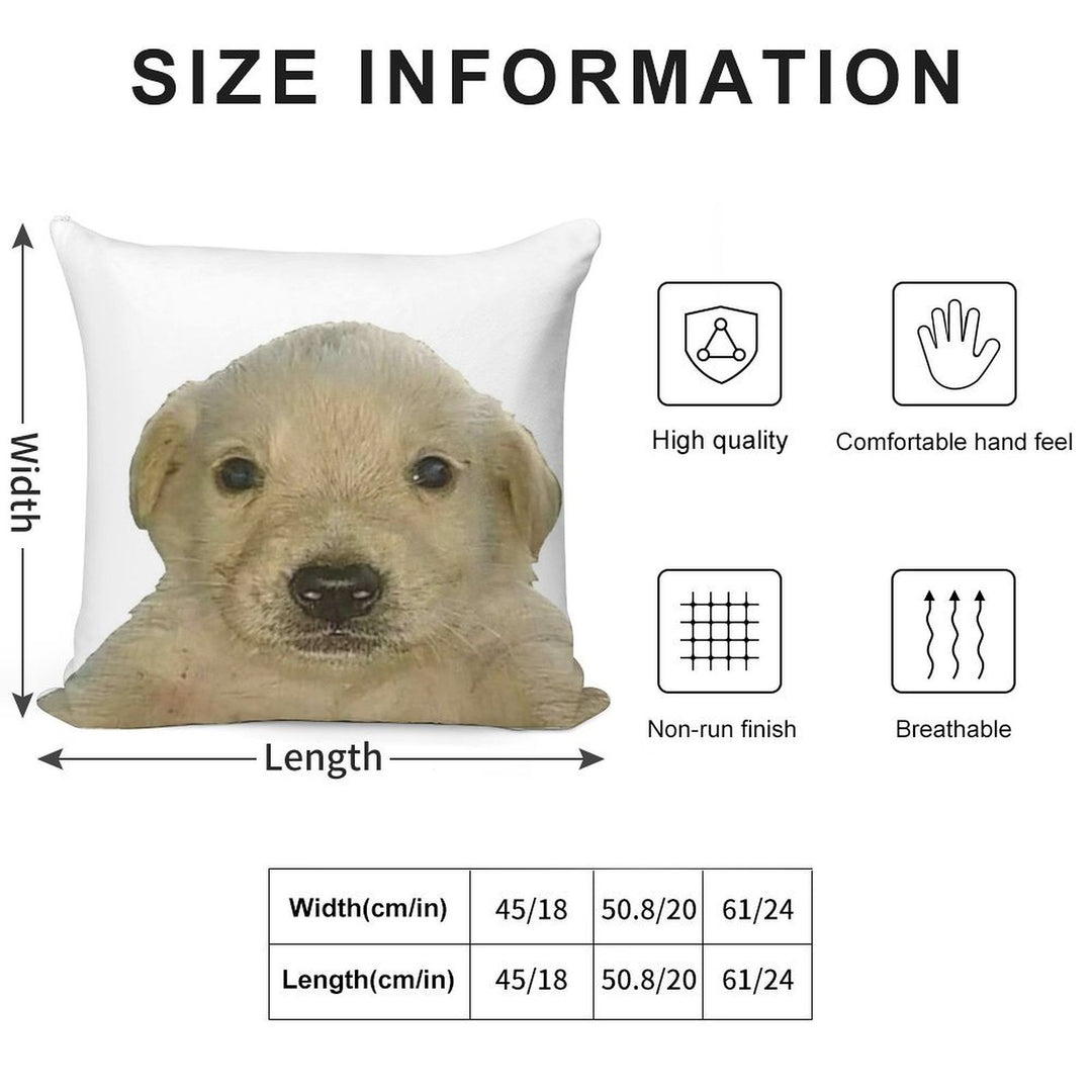 Jotchua Meme Jotchua Dog Soft Hidden Zipper Throw Pillow