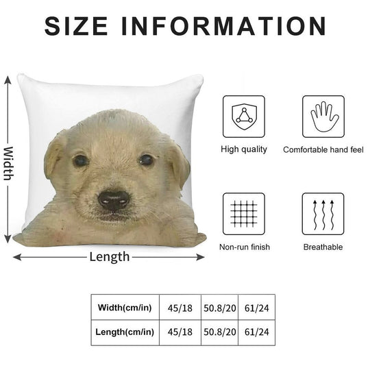 Jotchua Meme Jotchua Dog Soft Hidden Zipper Throw Pillow
