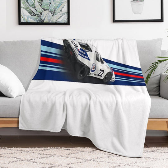 Porsch 917 Martini Racing 1971 Travel-friendly Throw Blanket
