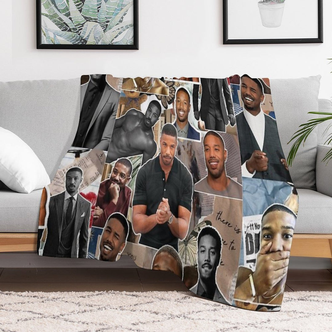 Michael B. Jordan Photo Collage Premium Throw Blanket