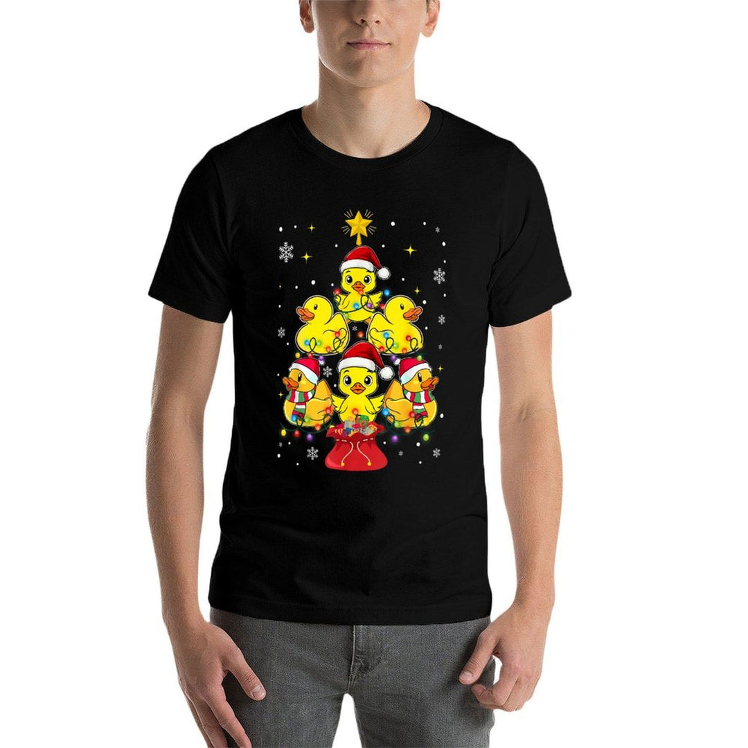 Rubber Duck Christmas Tree. Duckie And Quack Christmas  Easy-care T-Shirt