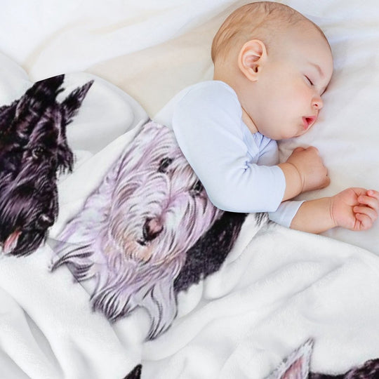 Scotty And Westie Gallimaufry Plush Throw Blanket