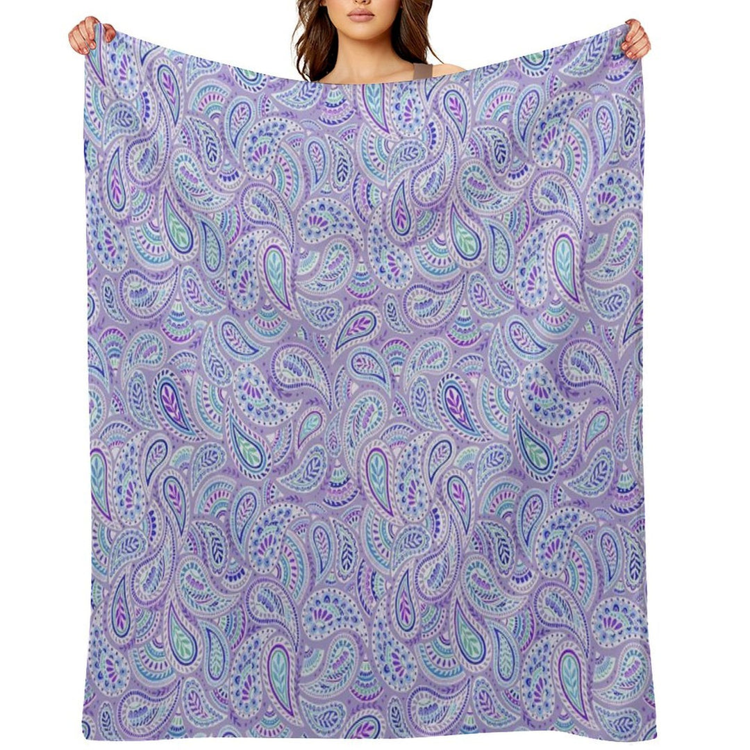 Purple Paisley Durable Throw Blanket