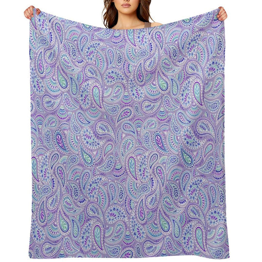 Purple Paisley Durable Throw Blanket