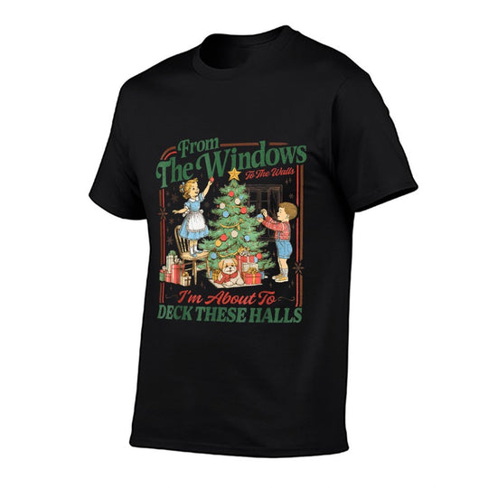 from The Windows to Walls Im About Deck These Halls Xmas  Ribbed Collar T-Shirt