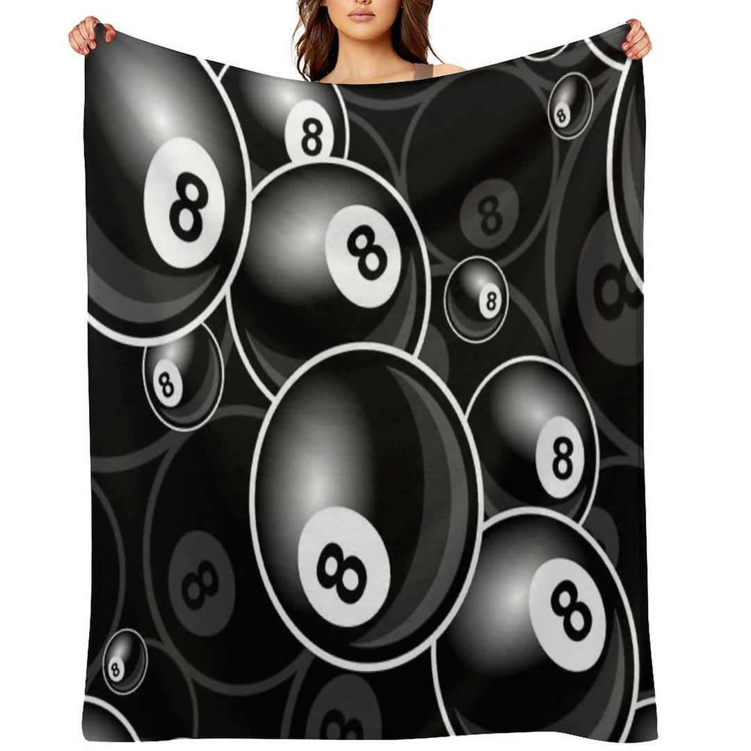 Billiards Black 8 Ball 8-Ball Black And White Durable Throw Blanket