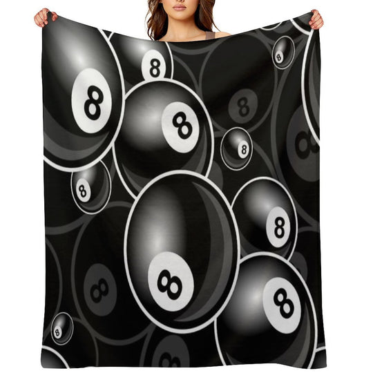 Billiards Black 8 Ball 8-Ball Black And White Durable Throw Blanket