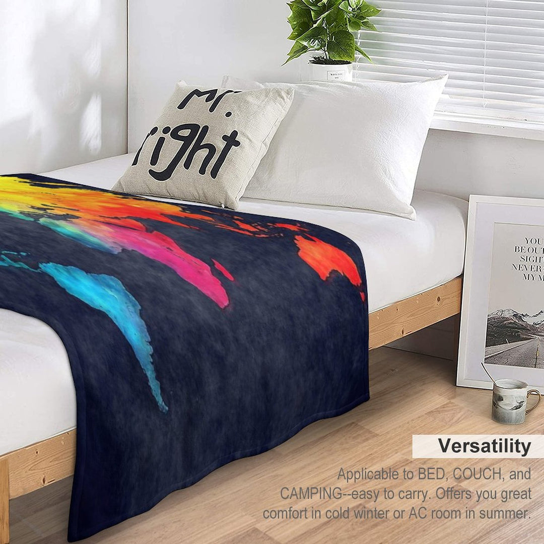 World Map Watercolor 6 #map #worldmap Durable Throw Blanket