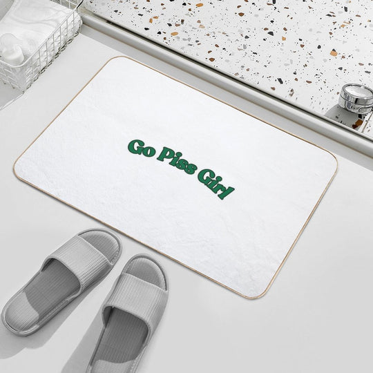 Go Piss Girl Green  Long-Lasting Bath Mat