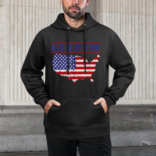 Gulf of USA America Funny USA Flag Shrink-Resistant Hoodie