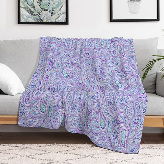 Purple Paisley Durable Throw Blanket
