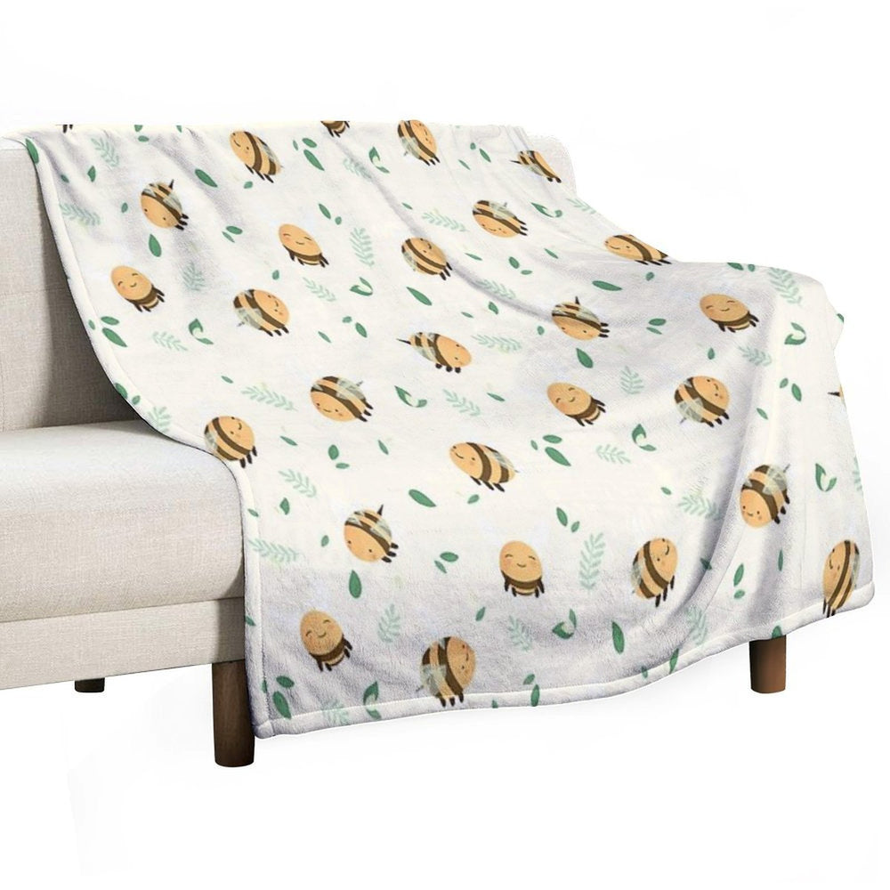 Lots of Bees Machine-washable Throw Blanket