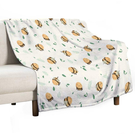 Lots of Bees Machine-washable Throw Blanket