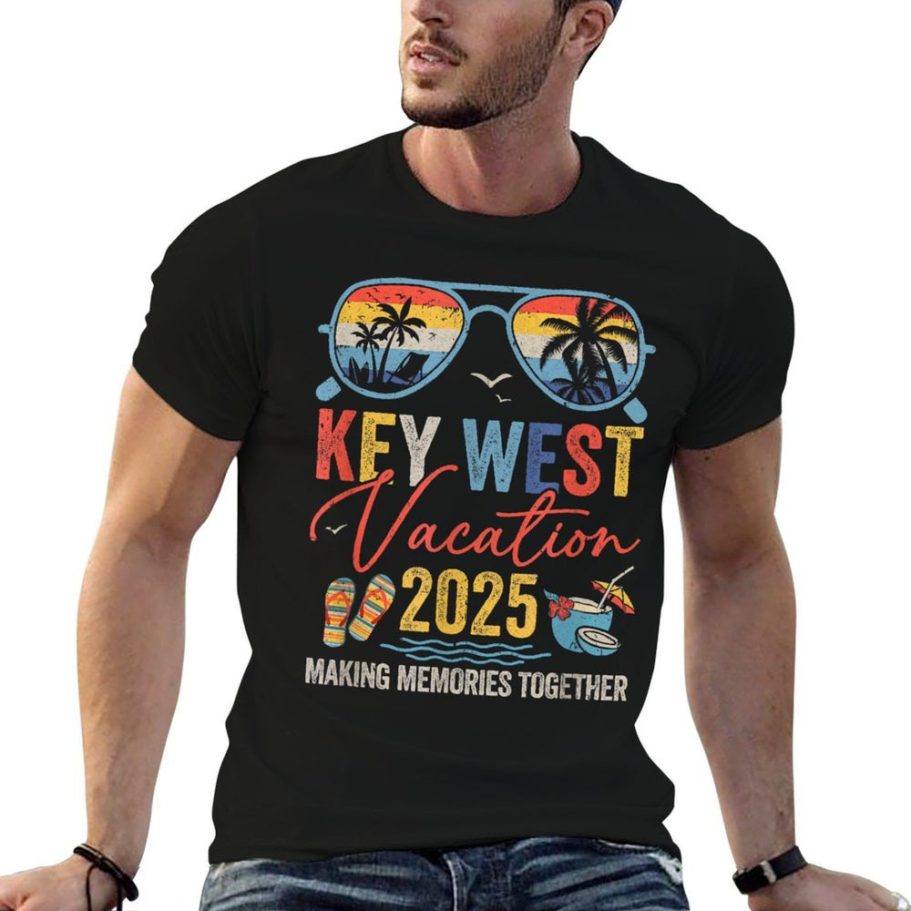 Retro Key West Vacation 2025 Memories Matching Group Trip  Affordable Price T-Shirt