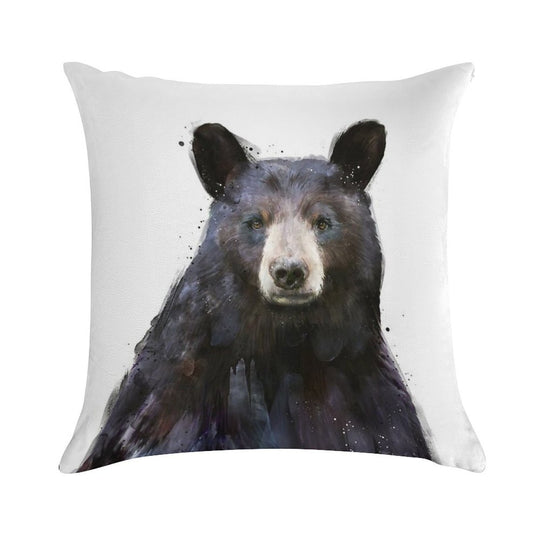Black Bear Soft Anti-Pilling Throw Pillow
