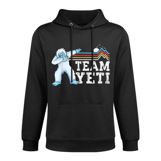 Dabbing Yeti Vintage Sunset Mountain Bigfoot Lover Team Yeti Layering Staple Hoodie