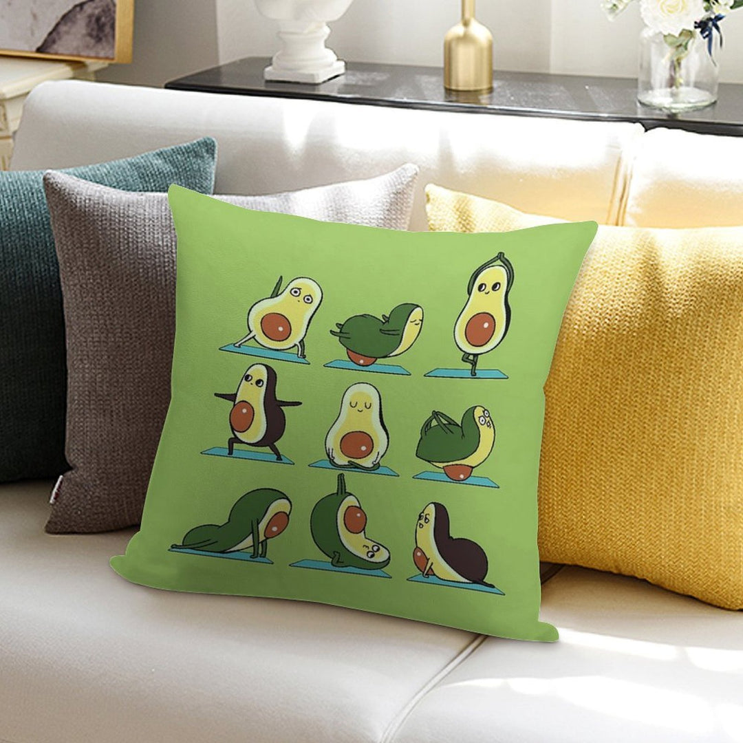 Avocado Yoga Soft Short Plush Fabric Throw Pillow
