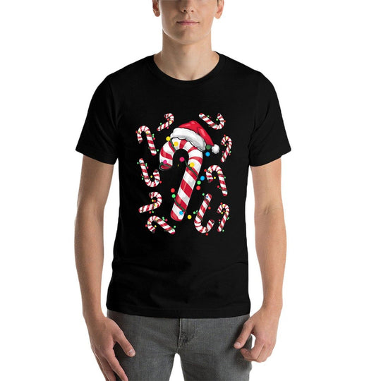 Red And White Christmas Candy Cane Santa Lights Christmas  Vintage-inspired T-Shirt