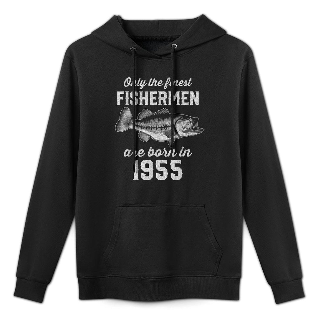 70 Year Old Fisherman Fishing 1955 70th Birthday Adjustable Hood Hoodie
