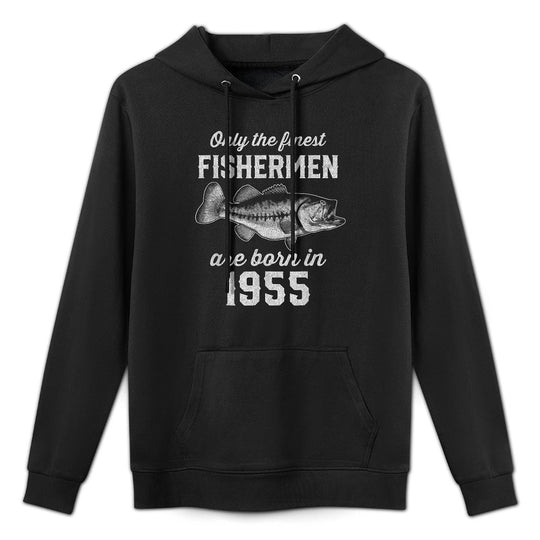 70 Year Old Fisherman Fishing 1955 70th Birthday Adjustable Hood Hoodie