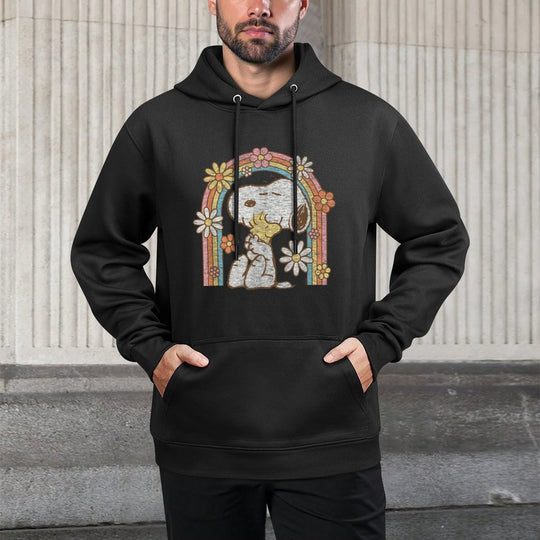 Peanuts - Retro Flower Rainbow Versatile Streetwear Hoodie