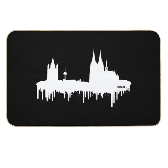 Cologne Skyline - Blur of Color(white)  Long-Lasting Bath Mat