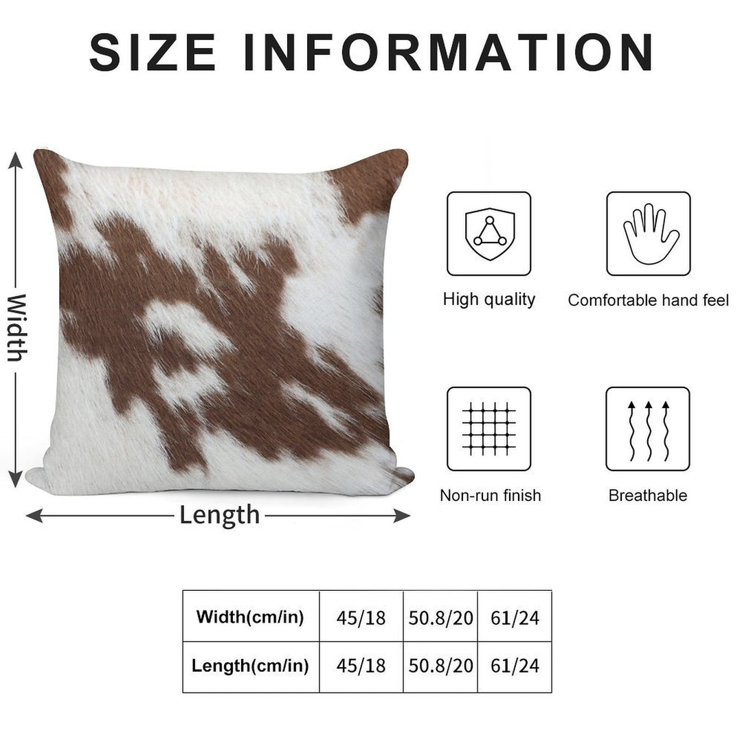 Cow Hide Dark Brown & White Soft Decorative Cover Throw Pillow