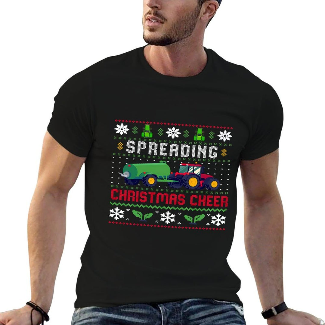 Spreading Christmas Cheer, Ugly Christmas, Xmas Farm Tractor Sweatshirt  Fade-proof Color T-Shirt