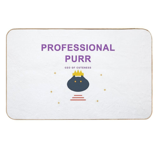 Professional Purr – CEO of Cuteness Cat Design  Anti-Trip Bath Mat