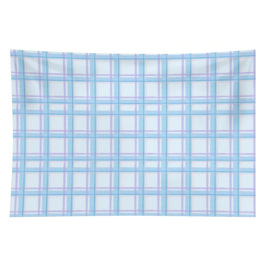 Light Blue And Purple Plaid Pattern Tapestry