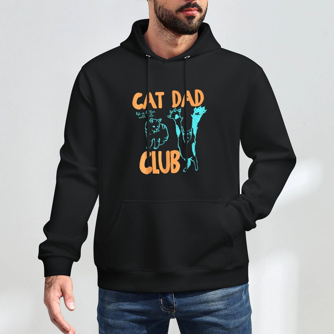 Cat Dad Club Life Is Better with Cats Fathers Day Cat Dad Shape Retention Hoodie