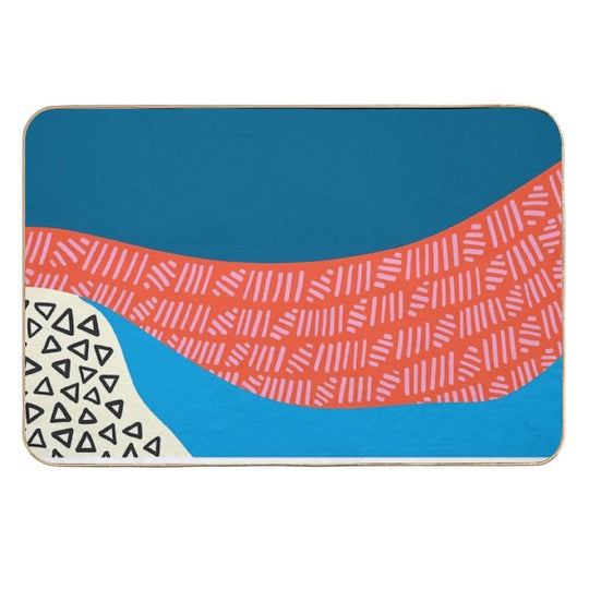 Abstract Heart Modern Colourful Art Print  Easy Maintenance Bath Mat