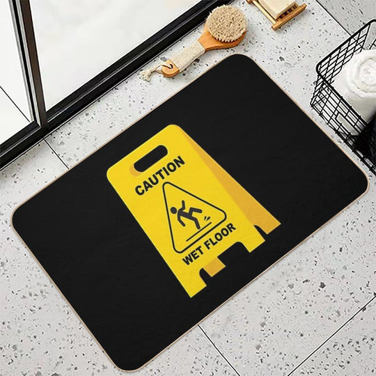 Caution Wet Floor Sign - Funny Slippery Surface Sign  Long-Lasting Bath Mat