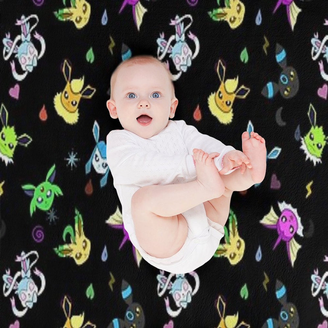 Shiny Eeveelution Type Pattern Velvety-soft Throw Blanket