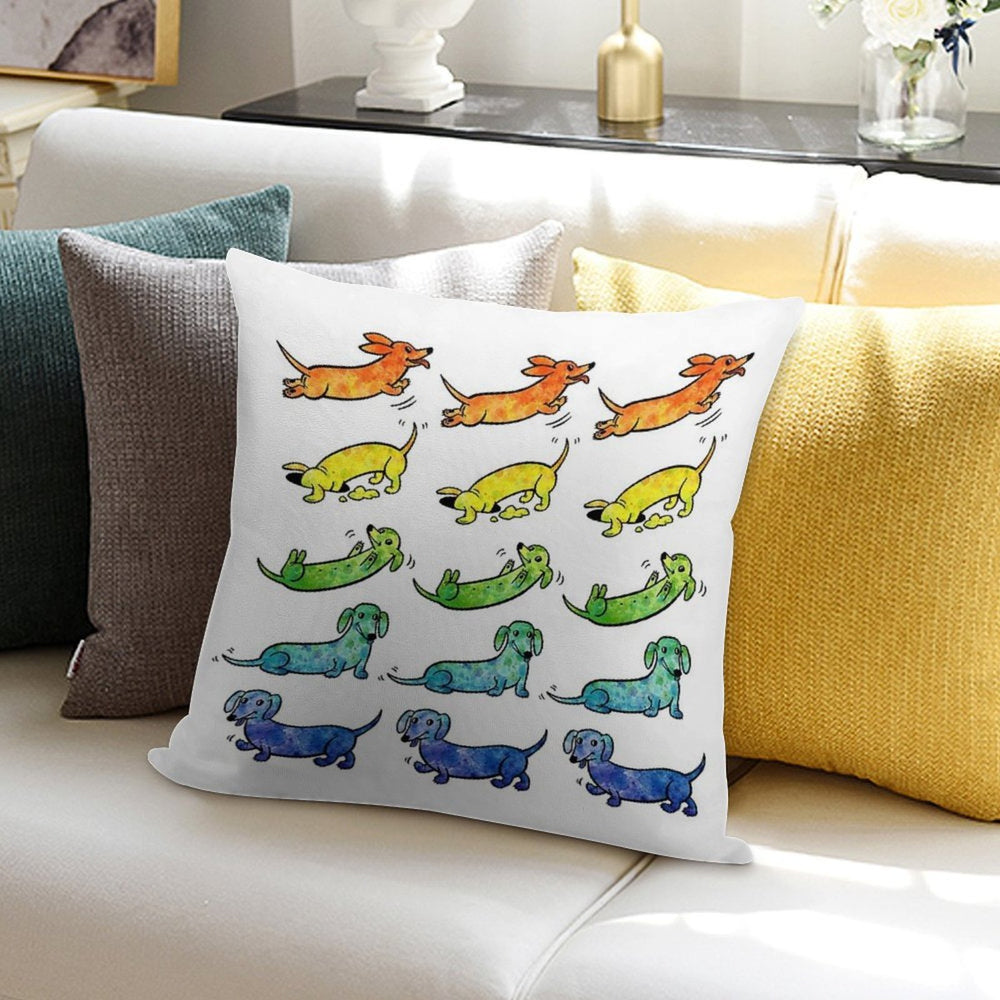 Watercolor Dachshunds Soft Anti-Pilling Throw Pillow