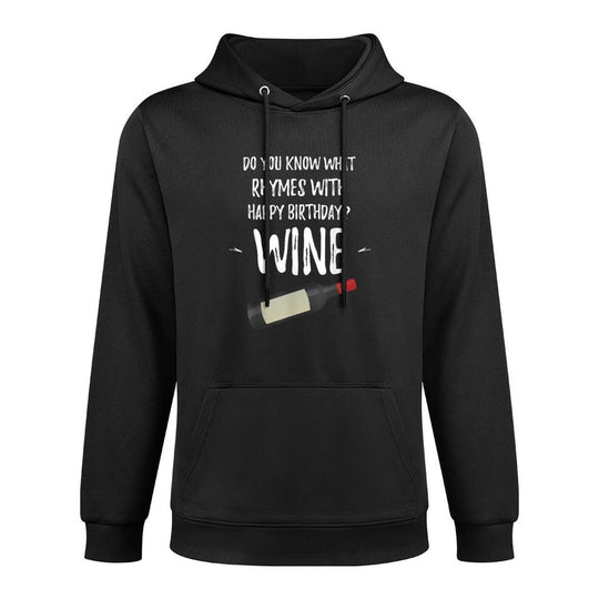 Wine Rhymes Fifty 50th Birthday Gag Joke Father Gift Idea Adjustable Hood Hoodie