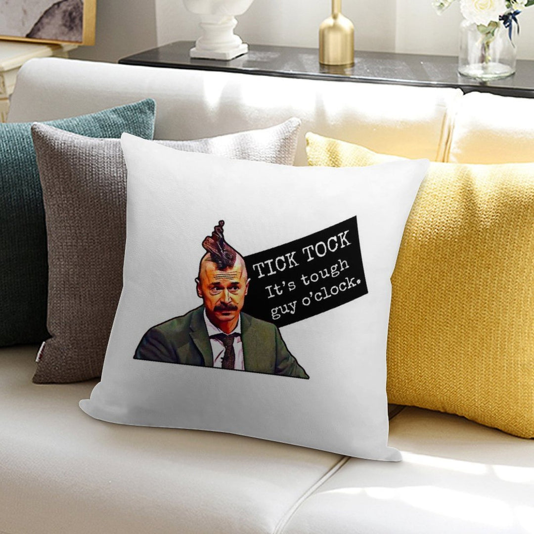 Tick Tock, It's Tough Guy O'clock - Mike Wozniak Soft Warmth Comfort Throw Pillow