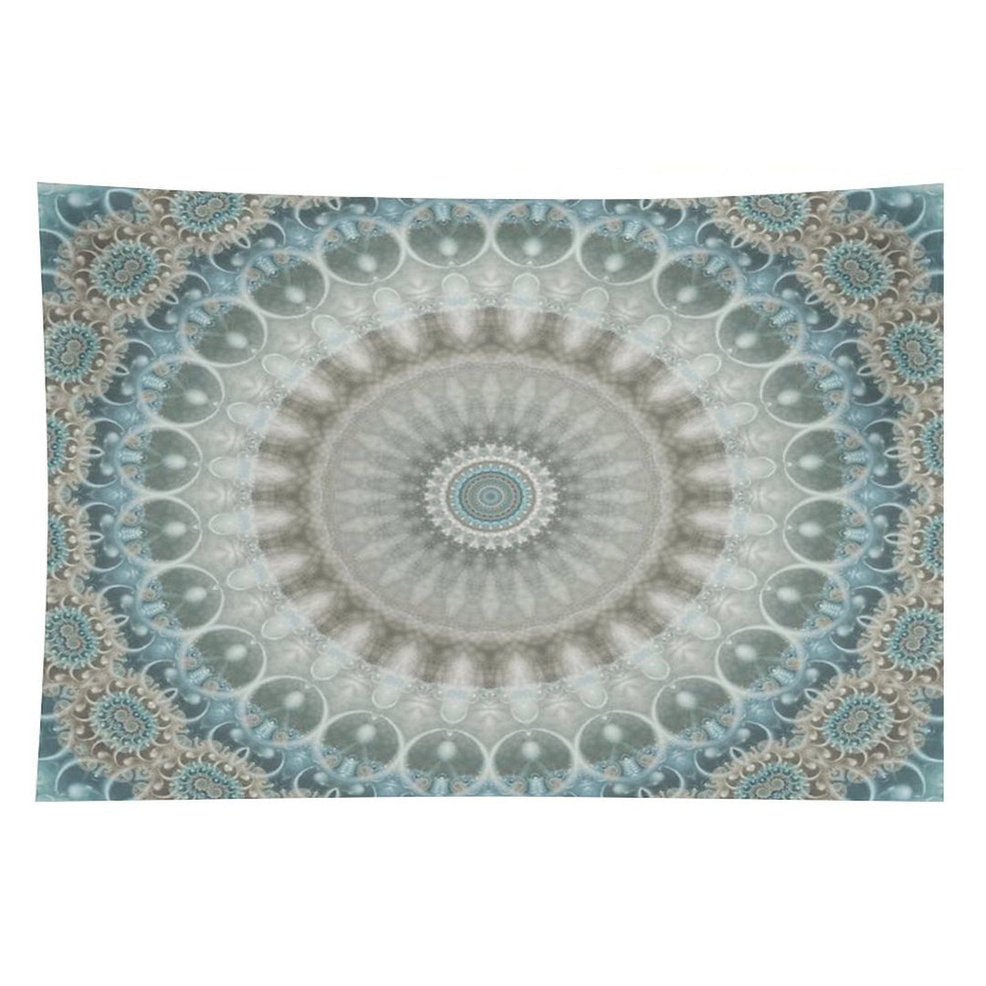 Dreamy Grey, Blue And Ivory Mandala Tapestry
