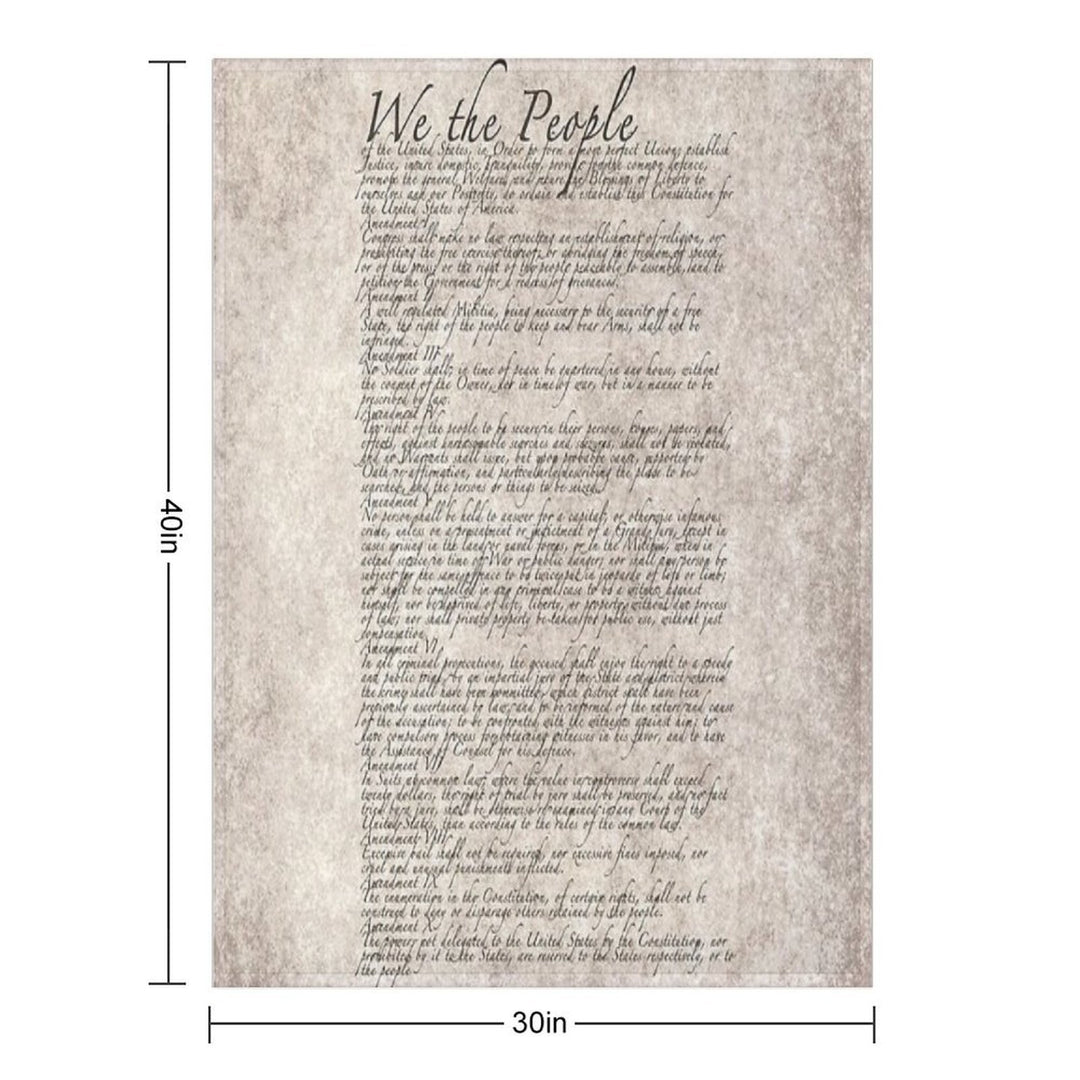 US Constitution The Bill of Rights on Parchment Paper Easy Care Throw Blanket