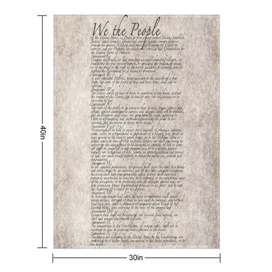 US Constitution The Bill of Rights on Parchment Paper Easy Care Throw Blanket
